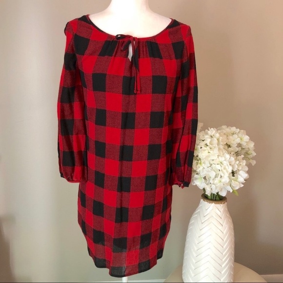Madewell buffalo plaid long sleeved dress size XXS - Picture 2 of 7